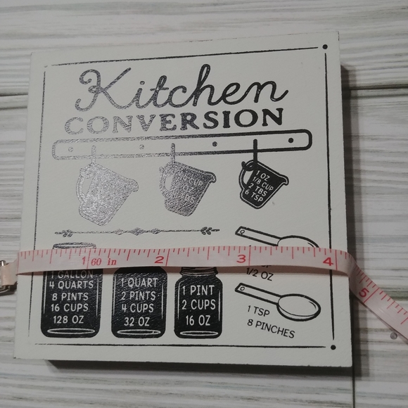 Farmhouse Decor For Tier Tray Kitchen Measurement Conversion Sign & Utensils NEW - Picture 6 of 7